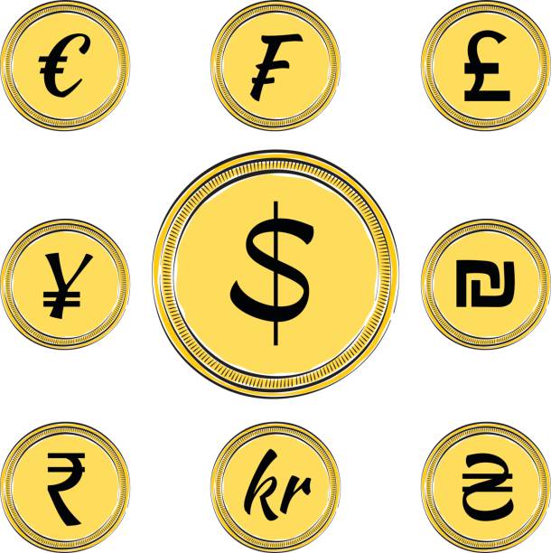 bildbanksillustrationer, clip art samt tecknat material och ikoner med mynt med valutasymboler - svenska pengar