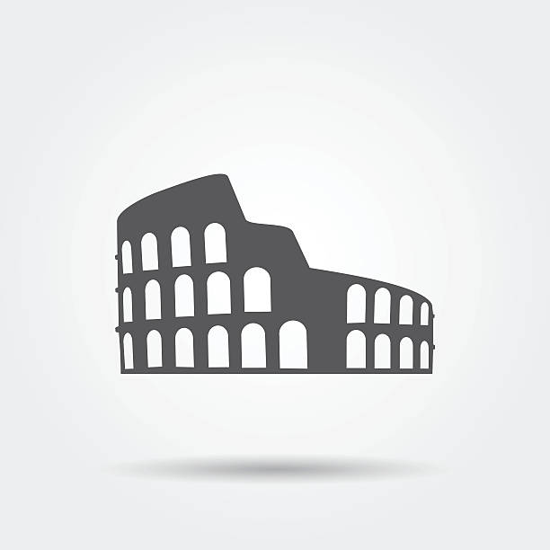 coliseum icon. - roma stock illustrations