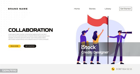 istock Collaboration Concept Vector Illustration for Landing Page Template, Website Banner, Advertisement and Marketing Material, Online Advertising, Business Presentation etc. 1309479190