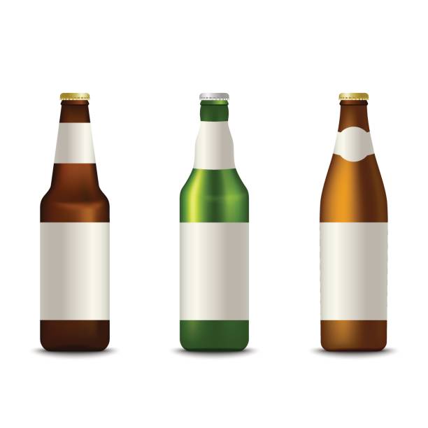 ilustrações de stock, clip art, desenhos animados e ícones de collection different bottles of beer template - empty beer bottle