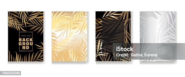 istock Collection of backgrounds with exotic leaves 1366250286