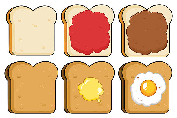 ilustrações de stock, clip art, desenhos animados e ícones de collection of bread slice - 2 - rabanada