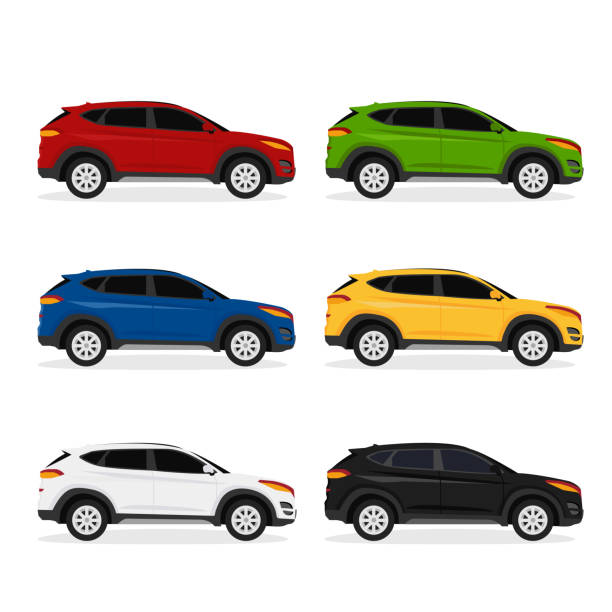 collection of car vector collection of side view hatchback car illustration vector sports utility vehicle stock illustrations
