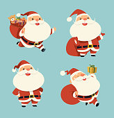 Vector Collection of Cute Christmas Santa
