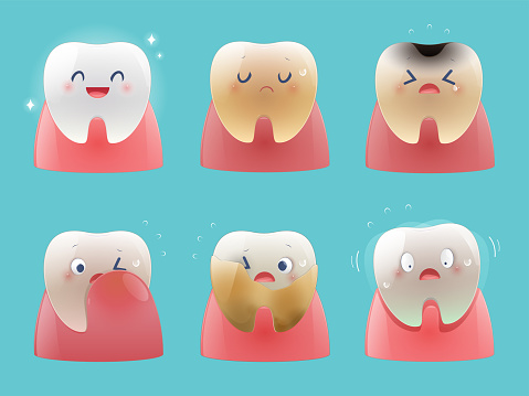 Collection of gum and cute little teeth