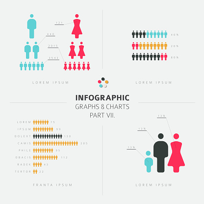 collection of Infographic people elements for your documents and demographic reports