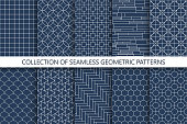 Collection of seamless ornamental vector patterns. Oriental geometric design. You can find repeatable backgrounds in swatches panel.