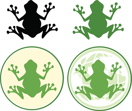 Collection of Silhouette Frog Logo in Circle