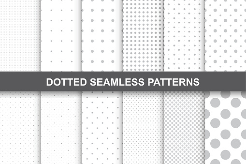 Collection of simple seamless dotted patterns.