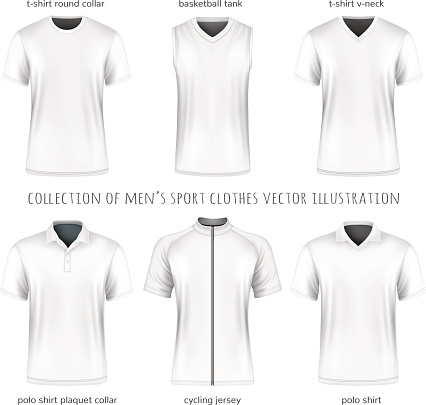Collection of vector men sport clothes