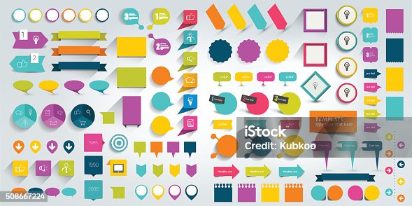 istock Collections of infographics flat design elements. Vector illustration. 508667224