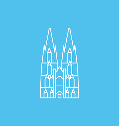 Cologne Cathedral Solid Vector Illustration