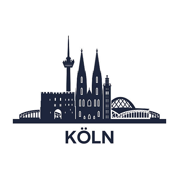 köln skyline-logo - kölner dom stock-grafiken, -clipart, -cartoons und -symbole