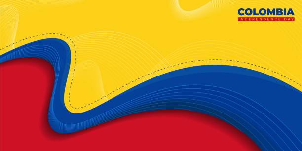 к олумбия день независимости фон дизайн. абстрактный дизайн для национального дня колумбии - колумбия stock illustrations