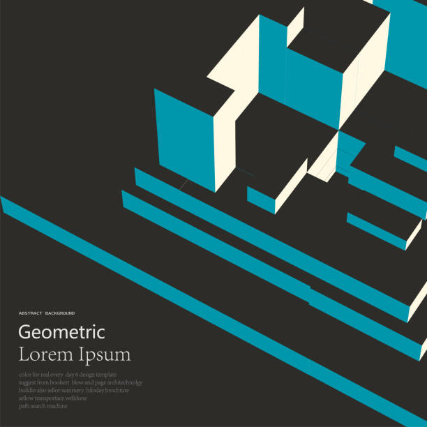 geometrik renk soyut küp model arka plan 3d yapı - data center stock illustrations