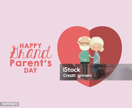 istock color background and heart shape pink greeting card with caricature full body elderly couple happy grandparents day text outside 859915872