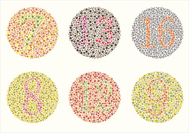 Color blind Test Test. Color blind Test Test. daltonism,color blindness disease. perception test, human eye stock illustrations