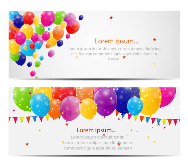 Color glossy balloons card background vector illustration Color glossy balloons card background vector illustration balloon borders stock illustrations