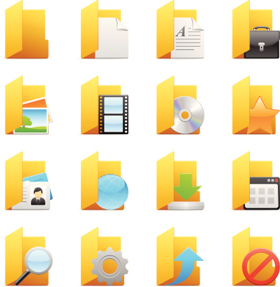 16 folder icons  vector