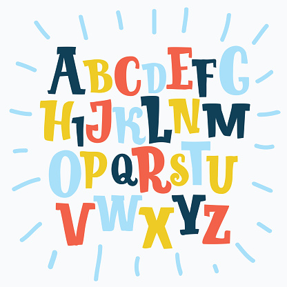 Color plasticine alphabet, isolated.
