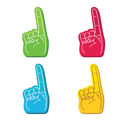 color set of foam fingers