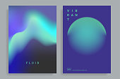 Set of poster covers with color vibrant gradient background. Trendy modern design. Vector templates for placards, banners, flyers, presentations and reports. Vector illustration. Eps10