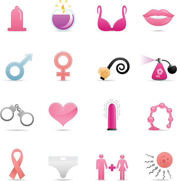 stockillustraties, clipart, cartoons en iconen met color web icons - sex - vibrator