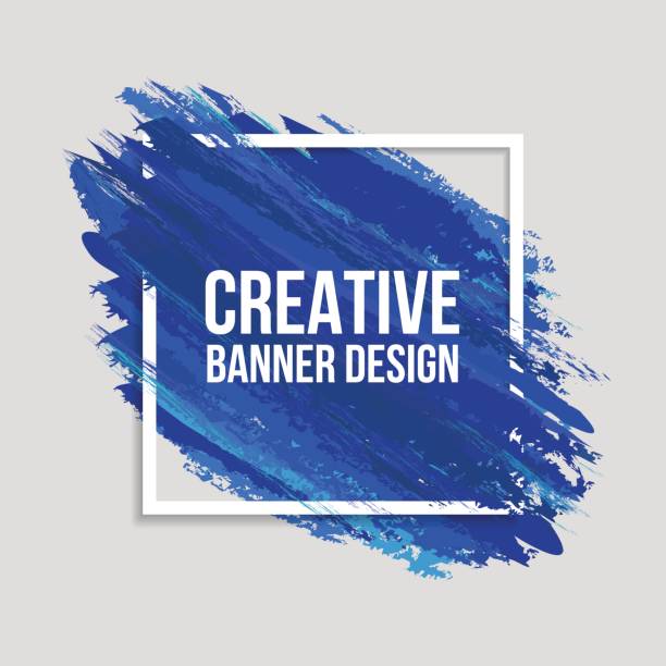 Colored Creative Banners Creative Banners blue borders stock illustrations
