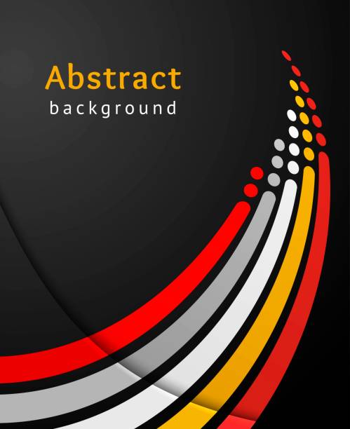 Colored stripes with circles over black background. Retro vector backdrop. Design template. Abstract lines directed upwards. Colored stripes with circles over black background. Retro vector backdrop. Design template. Abstract lines directed upwards. growth designs stock illustrations