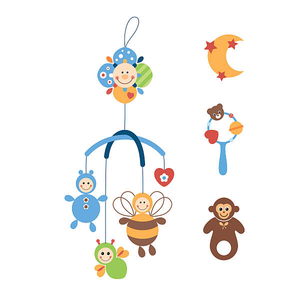 colored toys for the kids - teddy ray stock illustrations