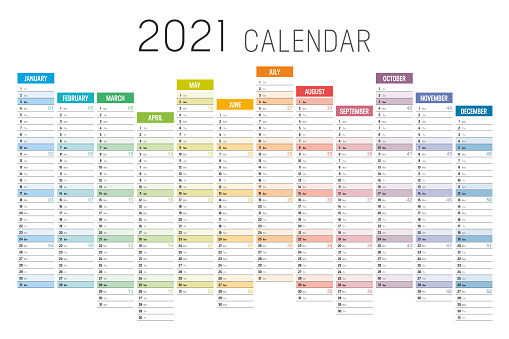 una fall 2021 calendar Colorful 2021 Horizontal Unaligned Calendar Stock Illustration Download Image Now Istock una fall 2021 calendar
