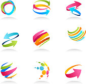 Abstract design elements and icons - technology 