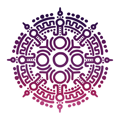 Colorful ancient mexican mythology symbol