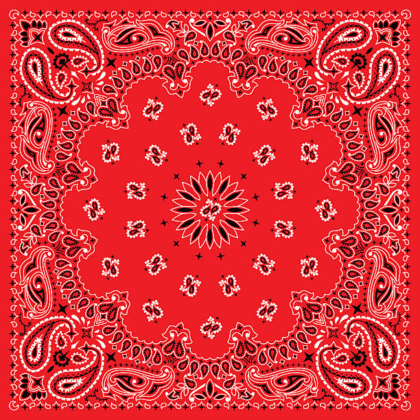 Colorful Bandana. 3 colors bandana. You can easily change the background color in the vector file. handkerchief stock illustrations