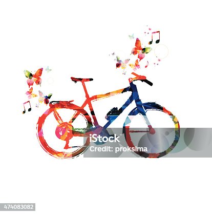 istock Colorful bicycle design 474083082