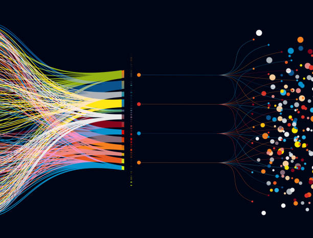 renkli büyük veri desen arka plan - big data stock illustrations