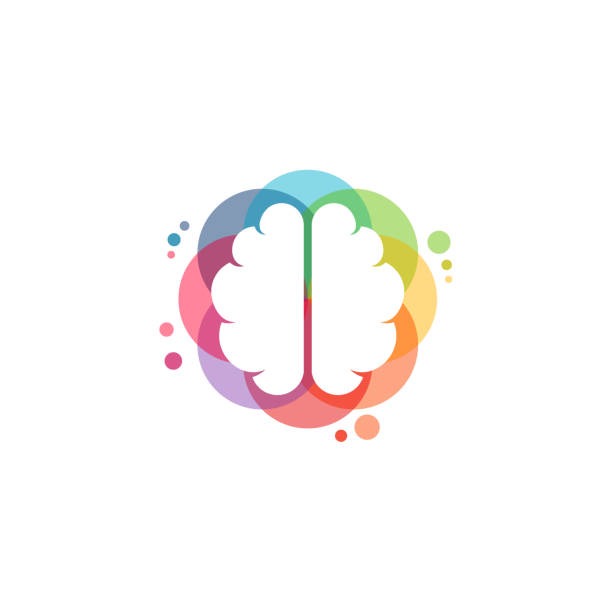 красочный вектор логотипа brainstorm, шаблон дизайна логотипа дождя, концепция дизайна, логотип, элемент логотипа для шаблона - mental health stock illustrations