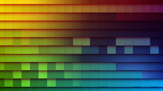 Colorful bright chaotic background - Multicolored square mosaic tiles.