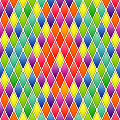 Colorful bright rhombus. Diamond shape seamless pattern,   Texture for fabric, wrapping, wallpaper. Decorative print.