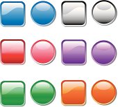 Vector buttons in  6 colors.