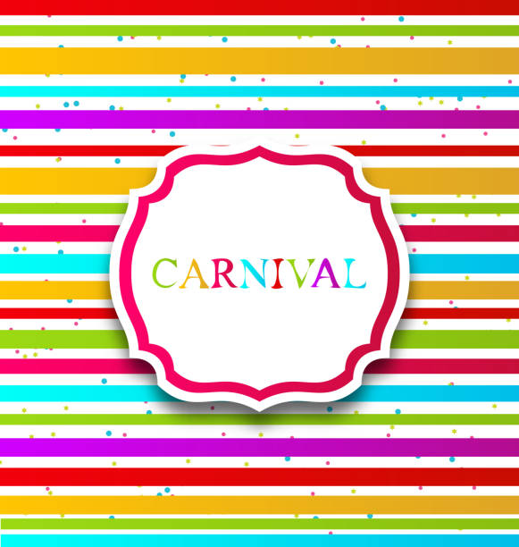 Colorful card with advertising header for carnival vector art illustration