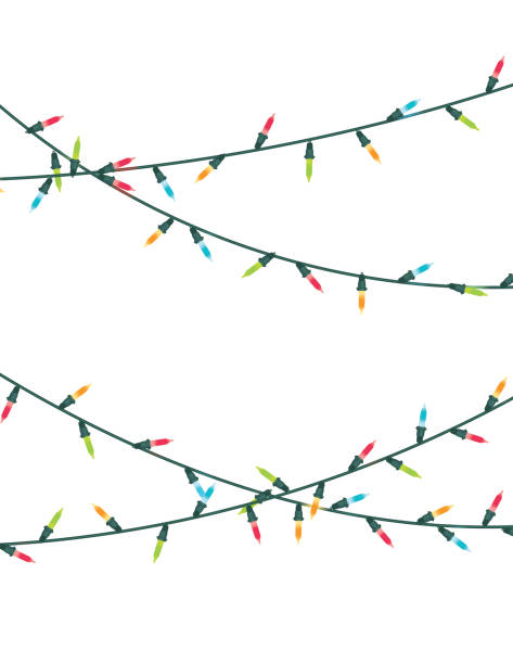 renkli noel ışıkları arka plan - christmas lights stock illustrations