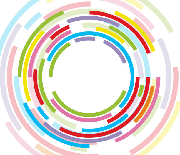 colorful concentric circle - lens stock illustrations