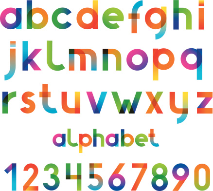 Colorful font and numbers collection