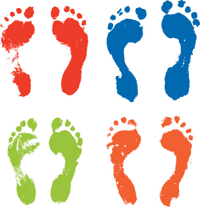 Colorful footprints