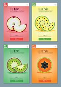 Colorful Fruits banner for app design, vector, illustration