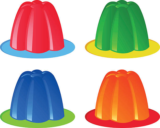 Colorful gelatin Set of four colorful gelatin. Available in eps, jpg, ai and tiff files. gelatin dessert stock illustrations