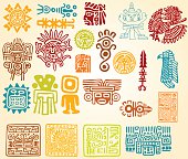 istock Colorful illustrations of Mayan line symbols 455588945