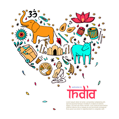 Colorful India In The Form Of Circle Stock Illustration - Download ...