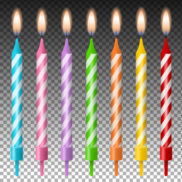 colorful isolated birthday candles colorful isolated birthday candles vector birthday candle stock illustrations